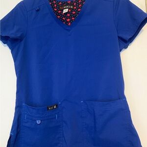 Koi Women's Blue Scrub Top